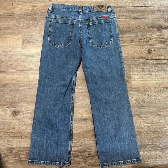 Wrangler Boys Blue Denim Adjustable Waist Classic Boot 12 Husky - Picture 2 of 5